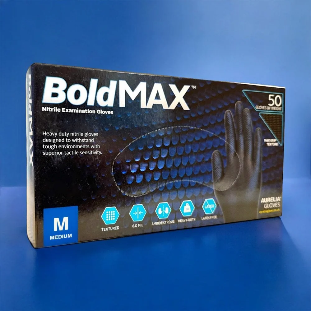 Bold MAX - Black Nitrile Gloves - Powder Free - Image 3