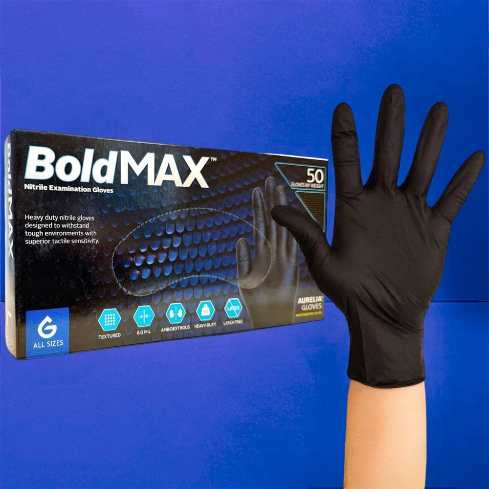Bold MAX - Black Nitrile Gloves - Powder Free - Image 5