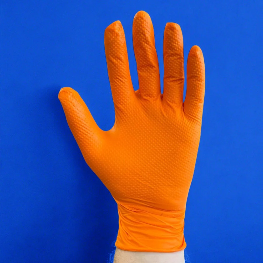 Rap Heavy Duty Orange Nitrile Gloves - Image 7