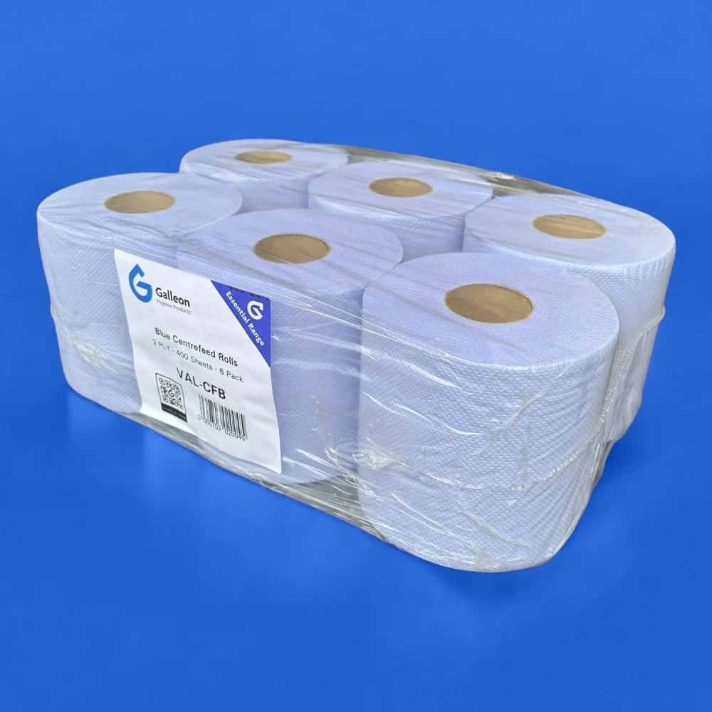 Value 2 Ply Blue Embossed Centrefeed Rolls - Image 8